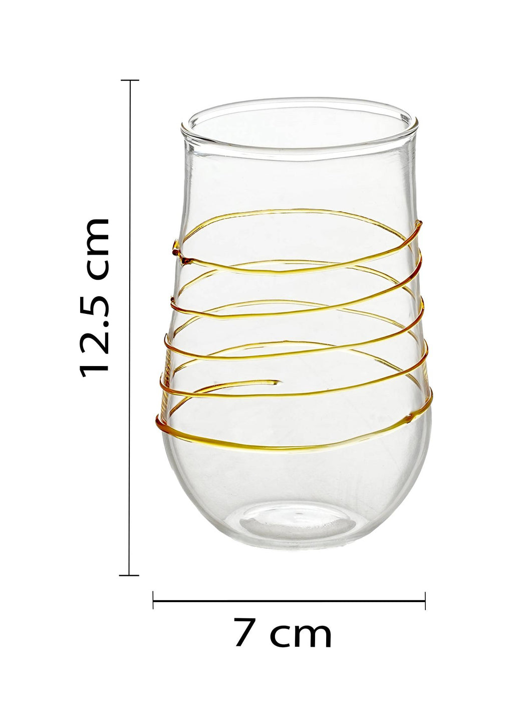 Glass with transparent amber lines