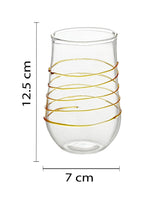 Glass with transparent amber lines