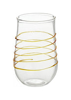 Glass with transparent amber lines