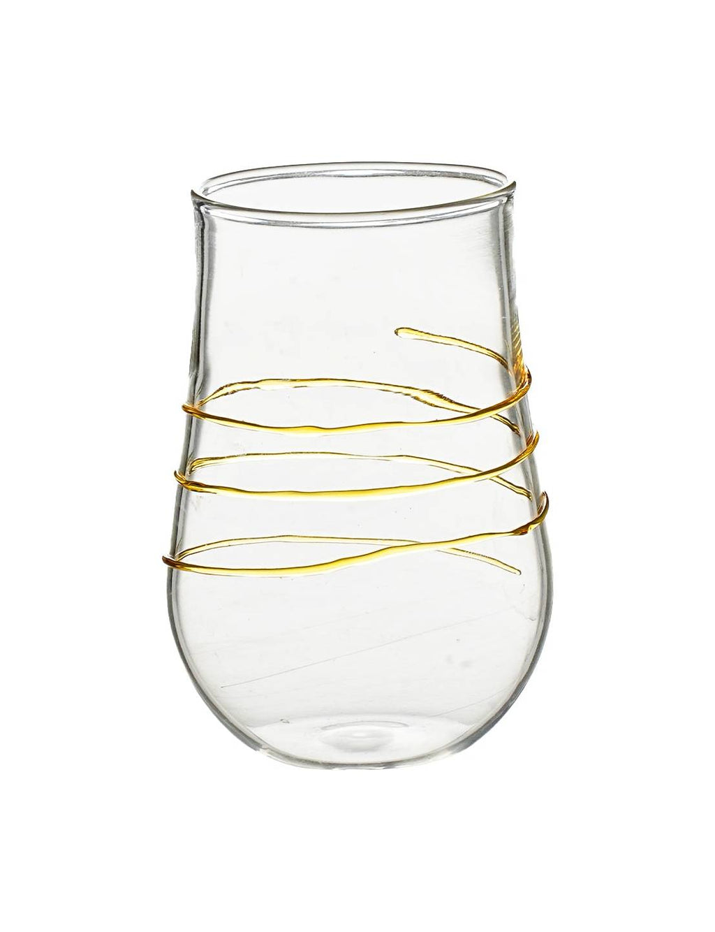 Glass with transparent amber lines