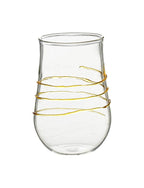 Glass with transparent amber lines