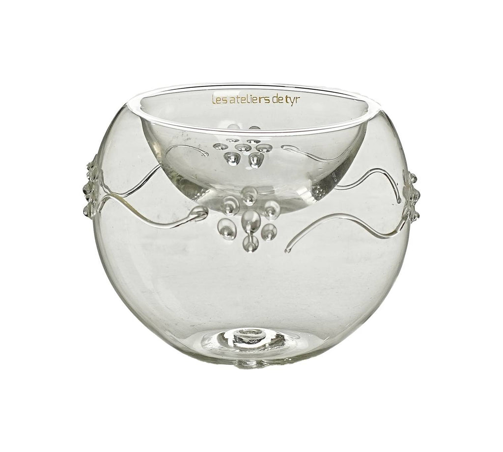 Candle Holder bubble shape with flower like ornaments