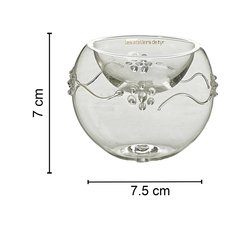 Candle Holder bubble shape with flower like ornaments