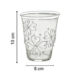 Glass with flower motif
