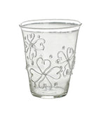 Glass with flower motif