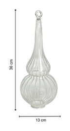 Christmas decoration piece inner ribbed, elongated