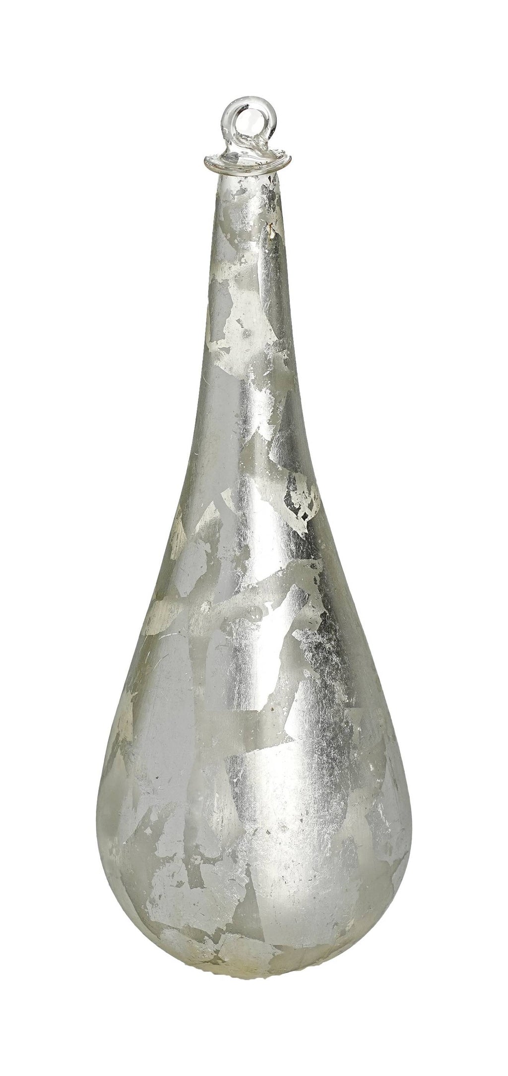 Christmas decoration piece elongated pear shaped, golden