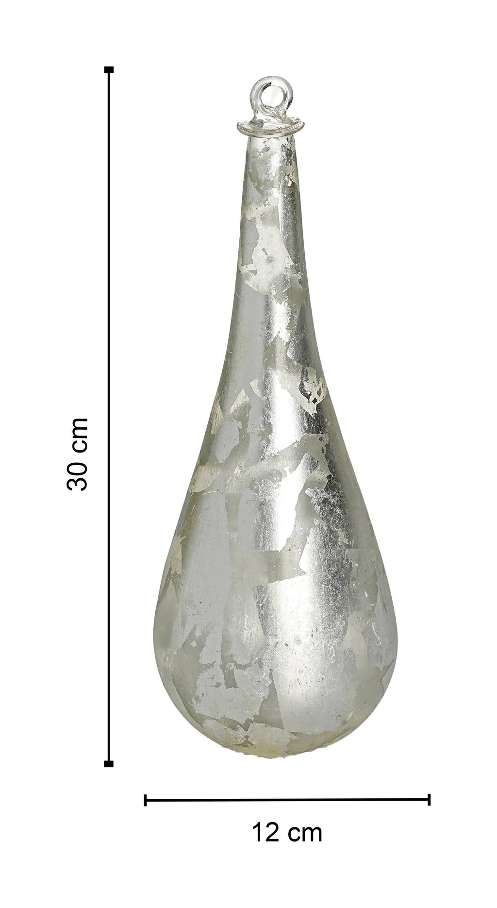 Christmas decoration piece elongated pear shaped, golden