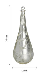 Christmas decoration piece elongated pear shaped, golden