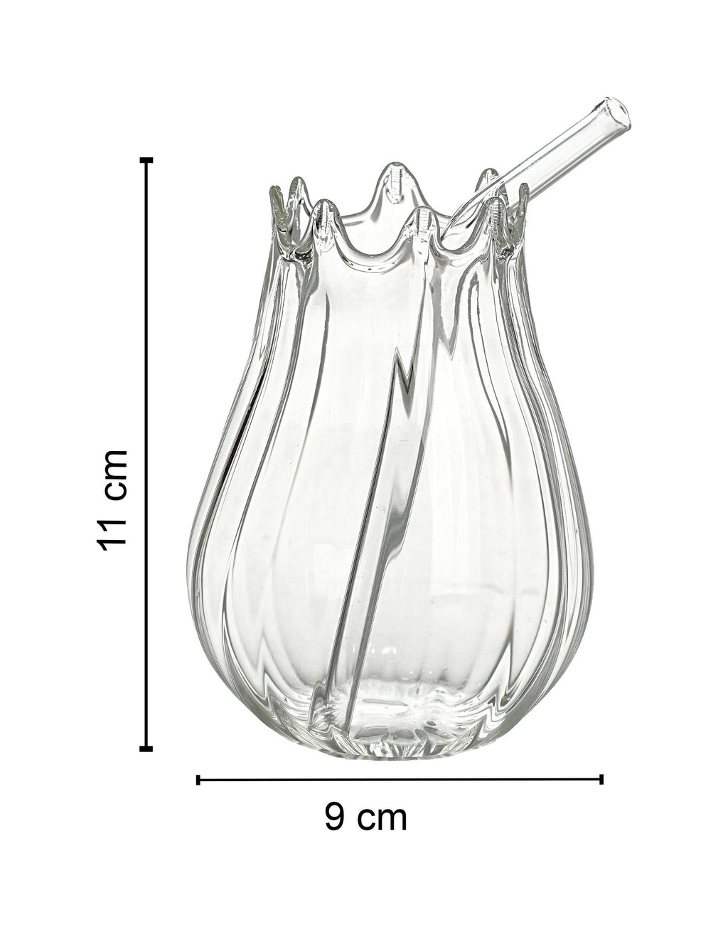 Pomegranate inner ribbed clear with wide opening