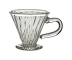 Coffee cup inner ribbed conical bottom shape, with handle