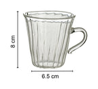 Coffee cup inner ribbed, conical shape, with handle