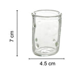 Glass for spoon, with dots