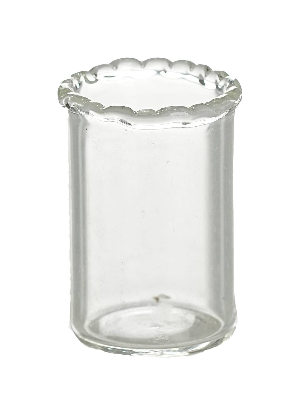 Glass for spoon, ribbed edges