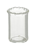 Glass for spoon, ribbed edges