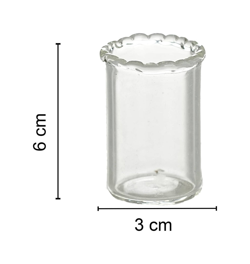 Glass for spoon, ribbed edges