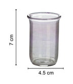 Glass for spoon, ribbed colored edge (pink, amber)