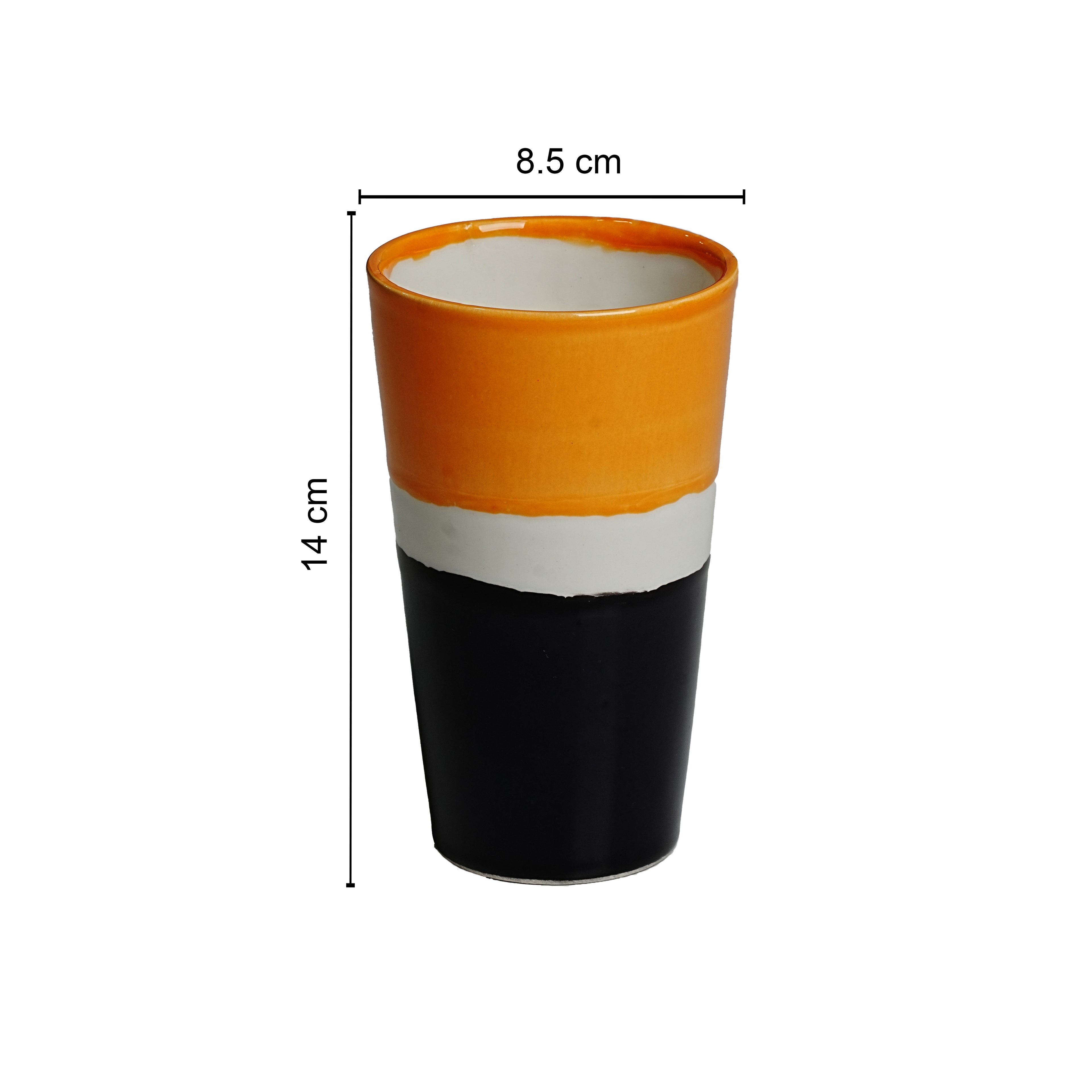 Mug / Tumbler- Orange, White & Black Design