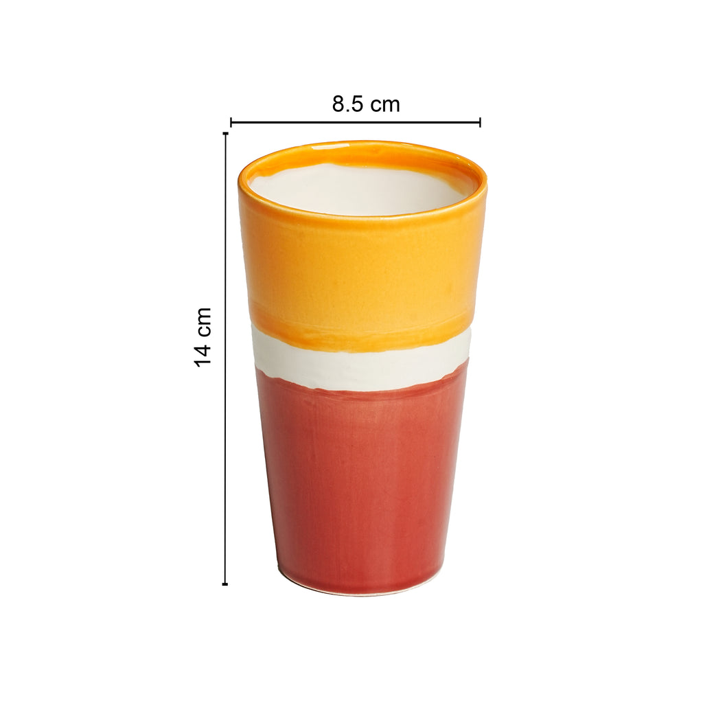 Mug / Tumbler- Yellow, White & Red Design