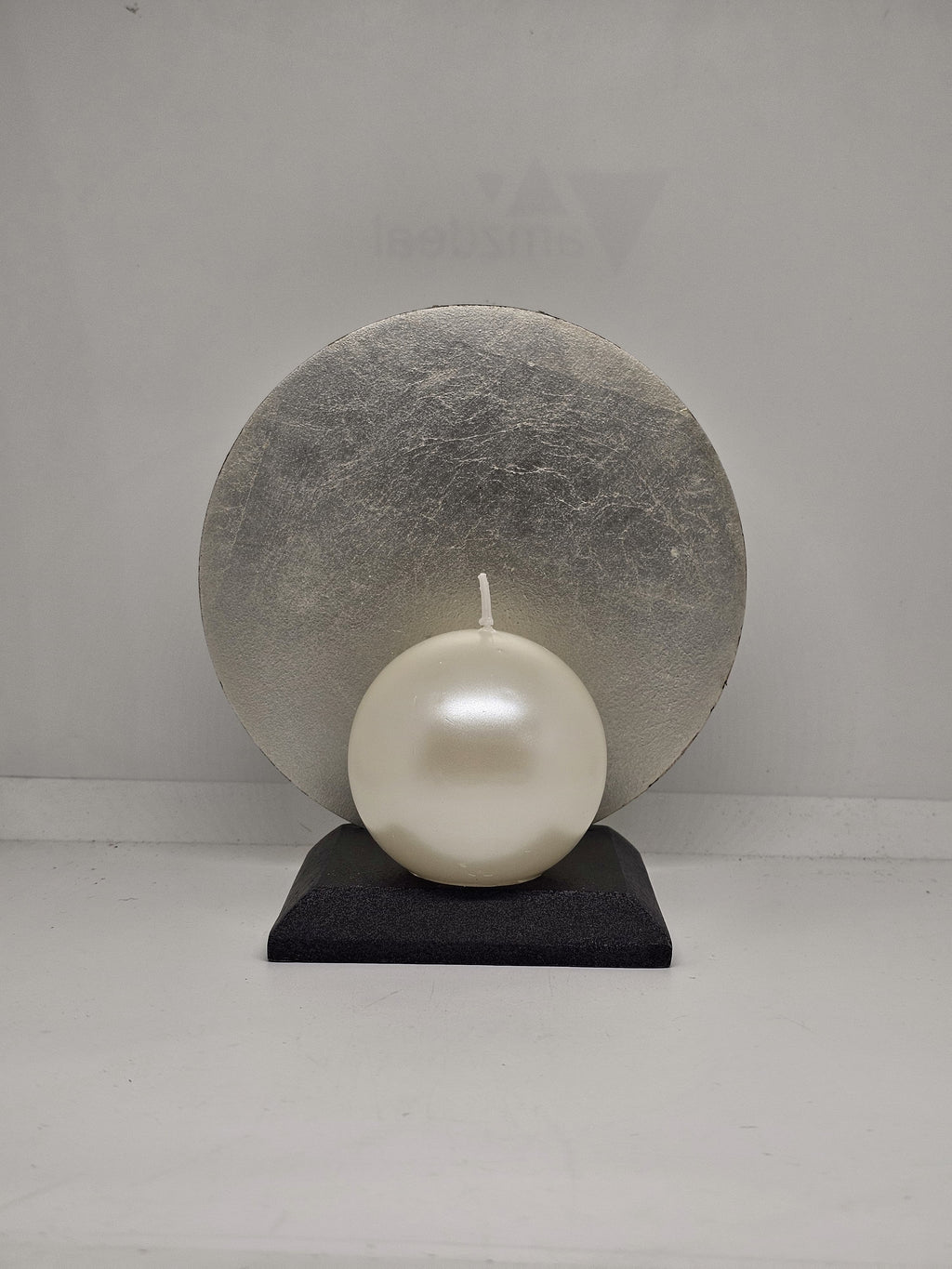 Candle Holder- Wooden with Metal Back Plate