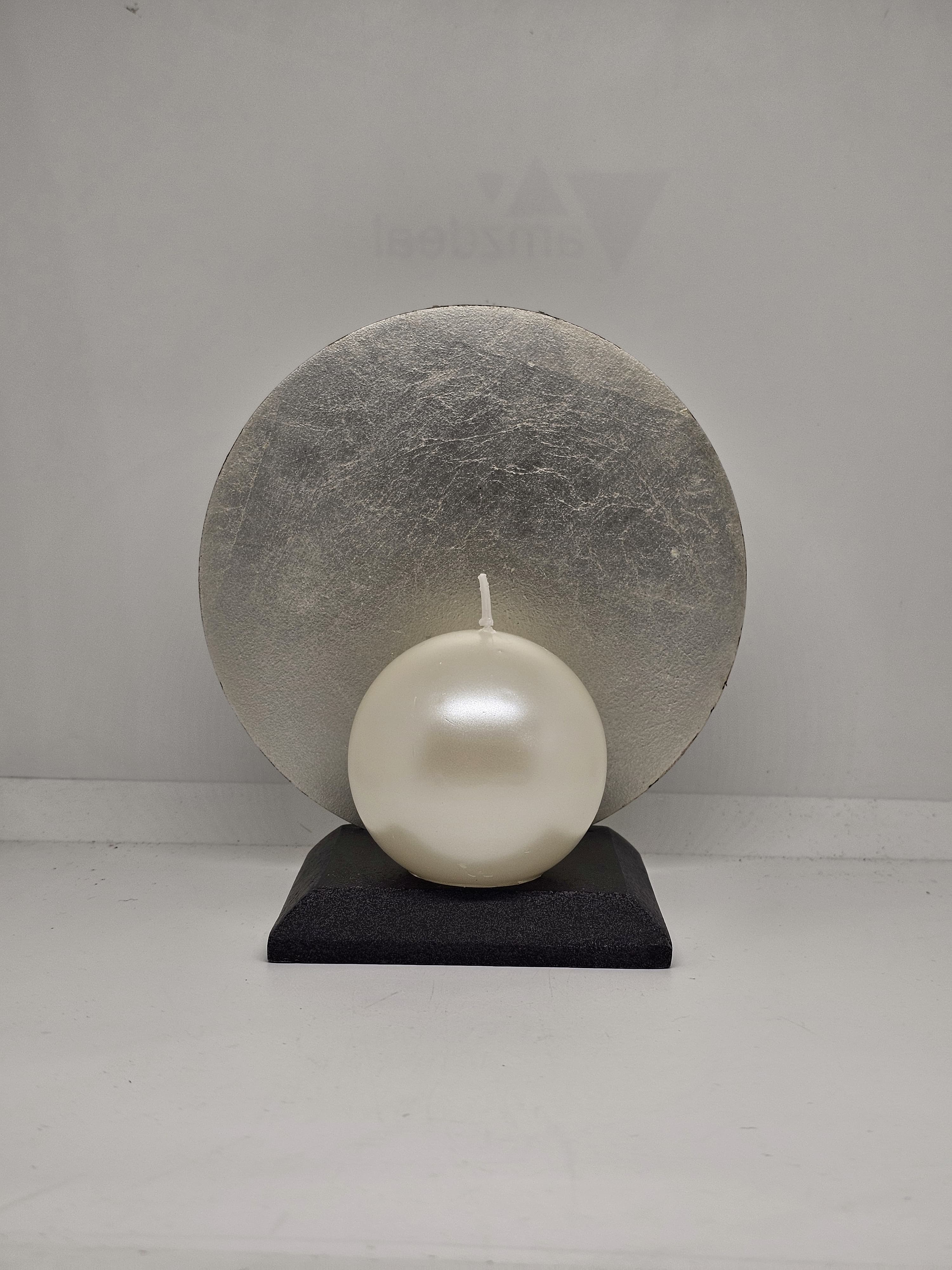 Candle Holder- Wooden with Metal Back Plate