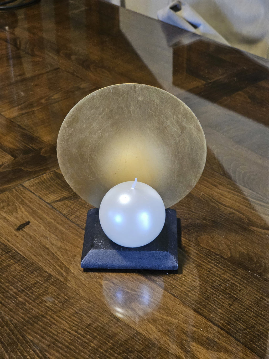 Candle Holder- Wooden with Metal Back Plate