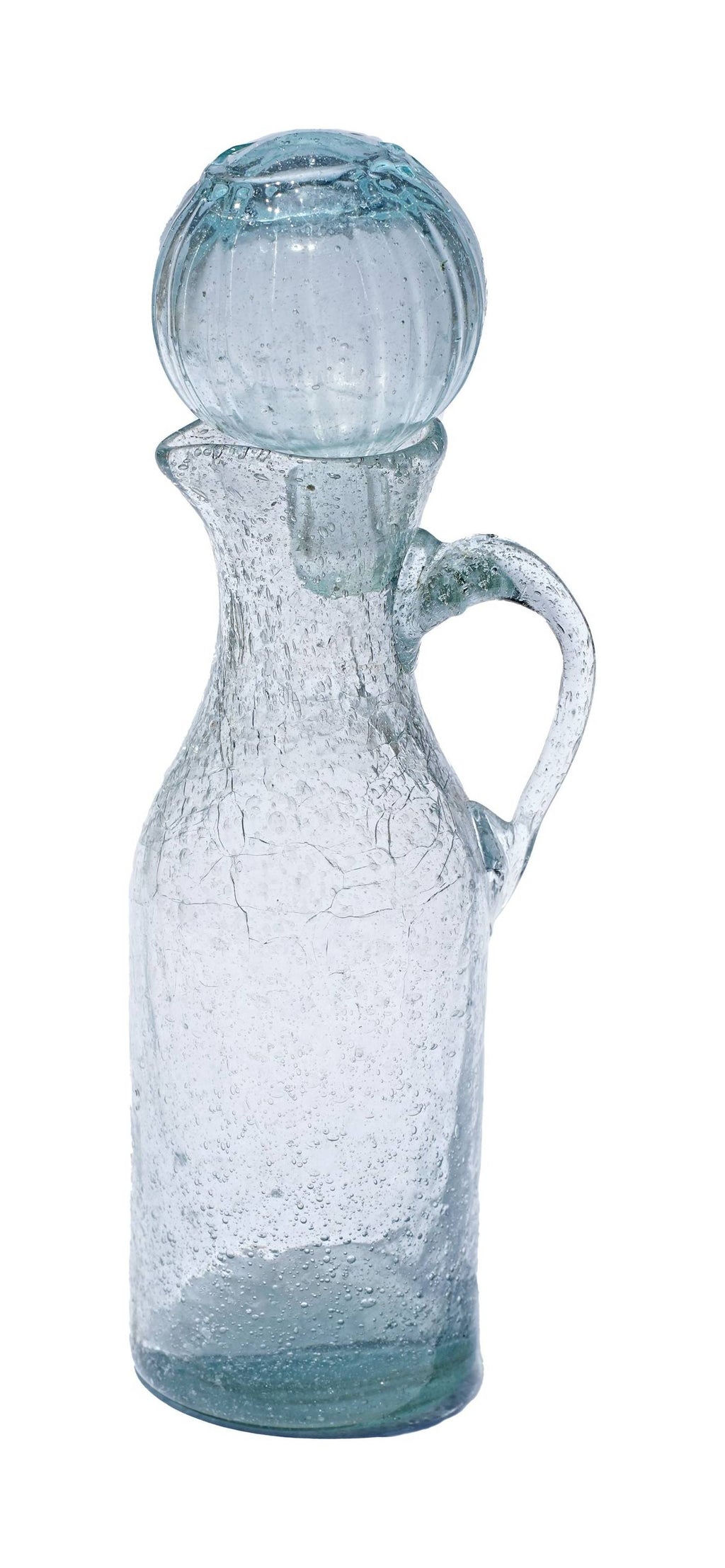 Oil Carafe- Recycled Glass Crackle Finish