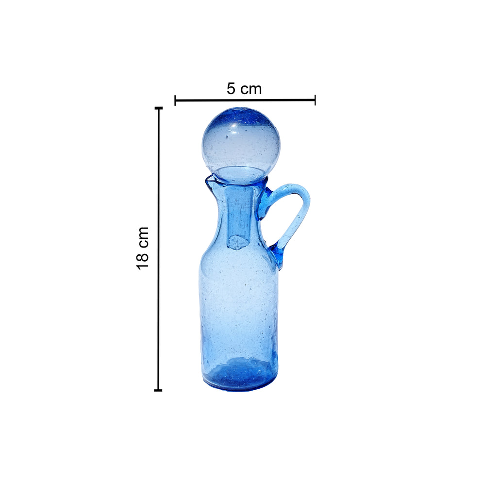 Oil Carafe- Recycled Glass, Blue