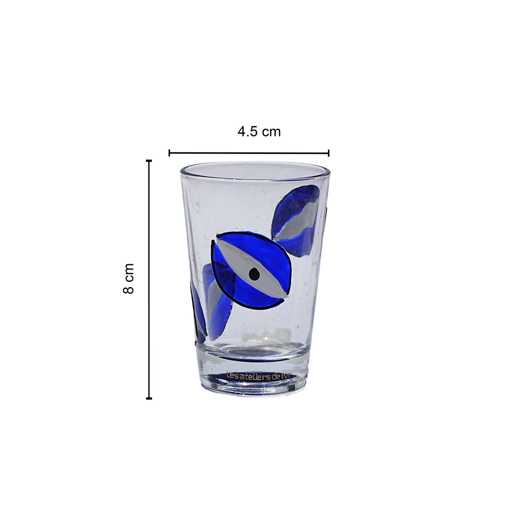 Tumbler- Recycled Glass, Evil Eye Design
