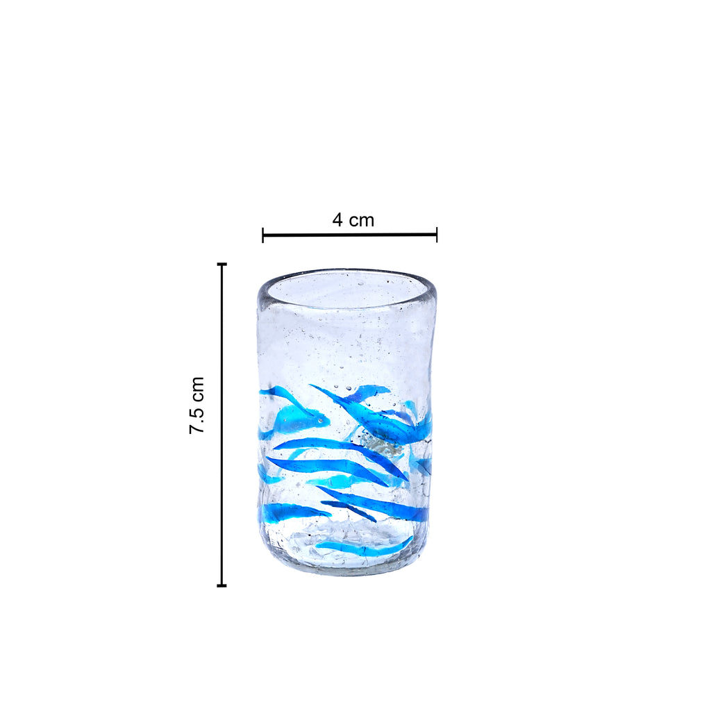 Tumbler- Recycled Glass, Blue Wave Design