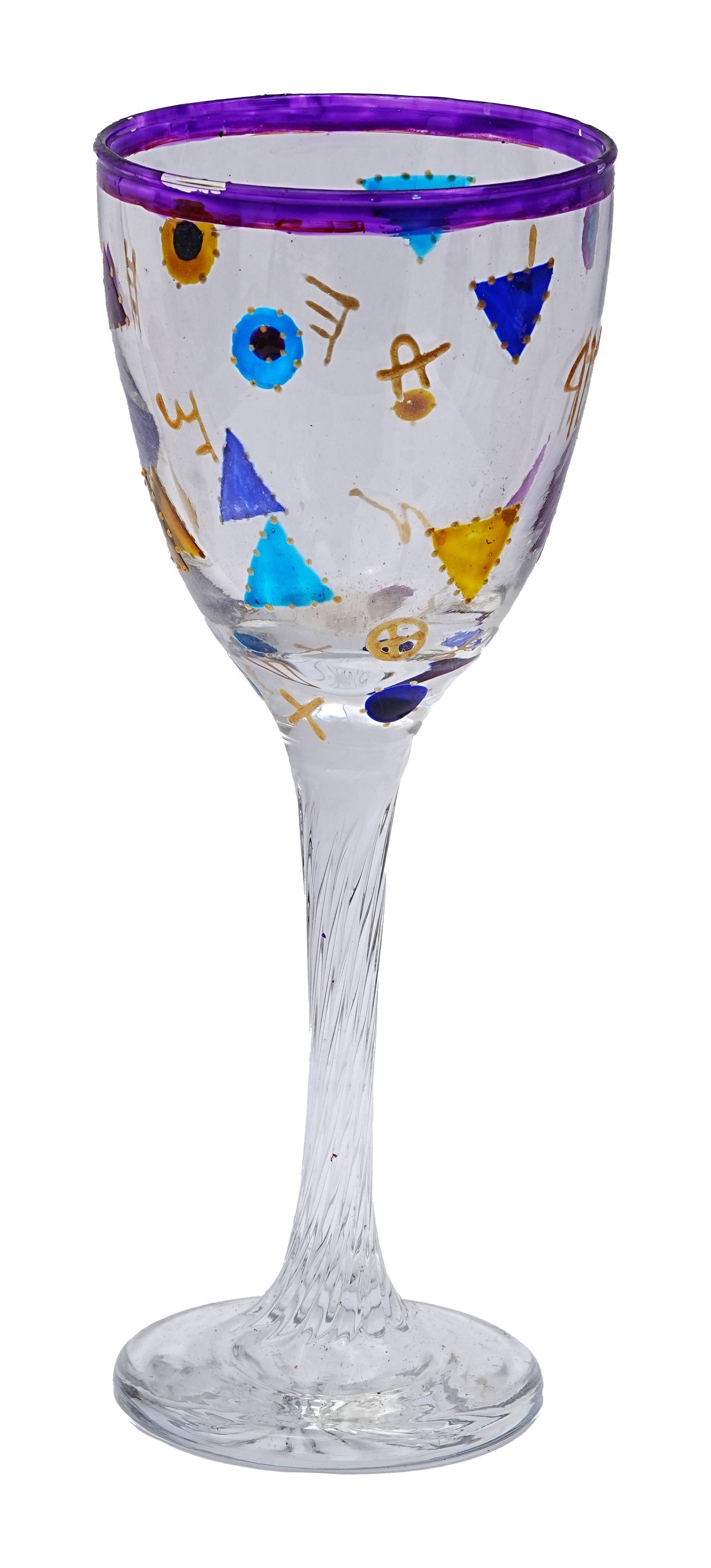 Flûte- Glass with Phoenician Alphabet