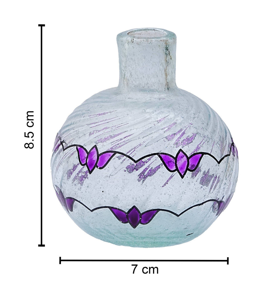 Vase- Recycled Glass, Decorated