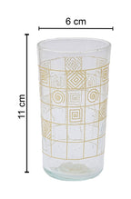 Tumbler- Recycled Glass, Golden Geometric Motif