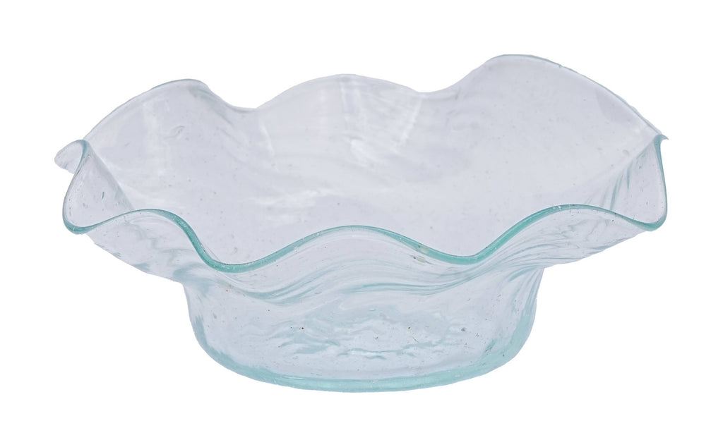 Bowl- Recycled Glass, Wavy Rim