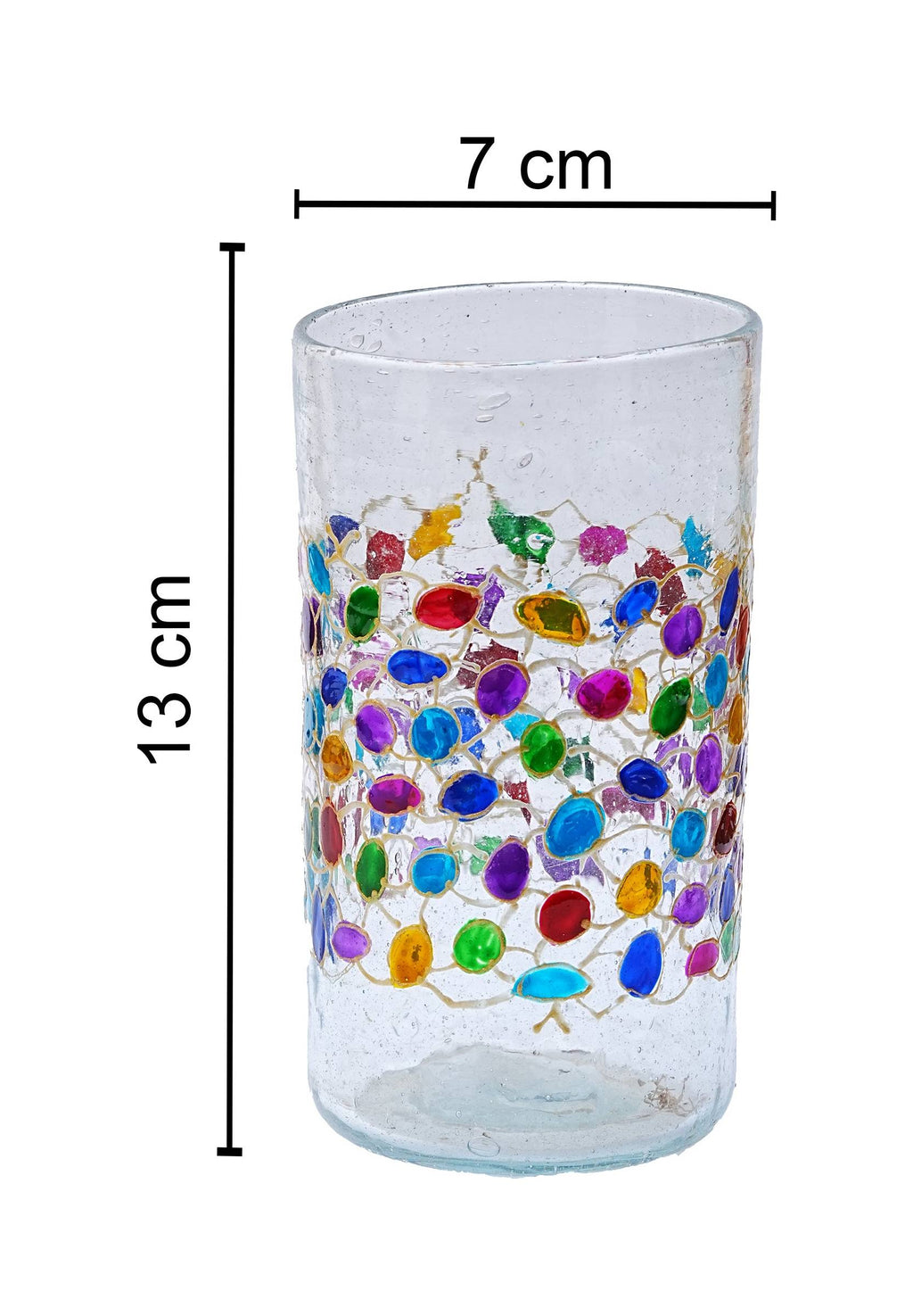Tumbler, Tall- Recycled Glass, Mosaic Design