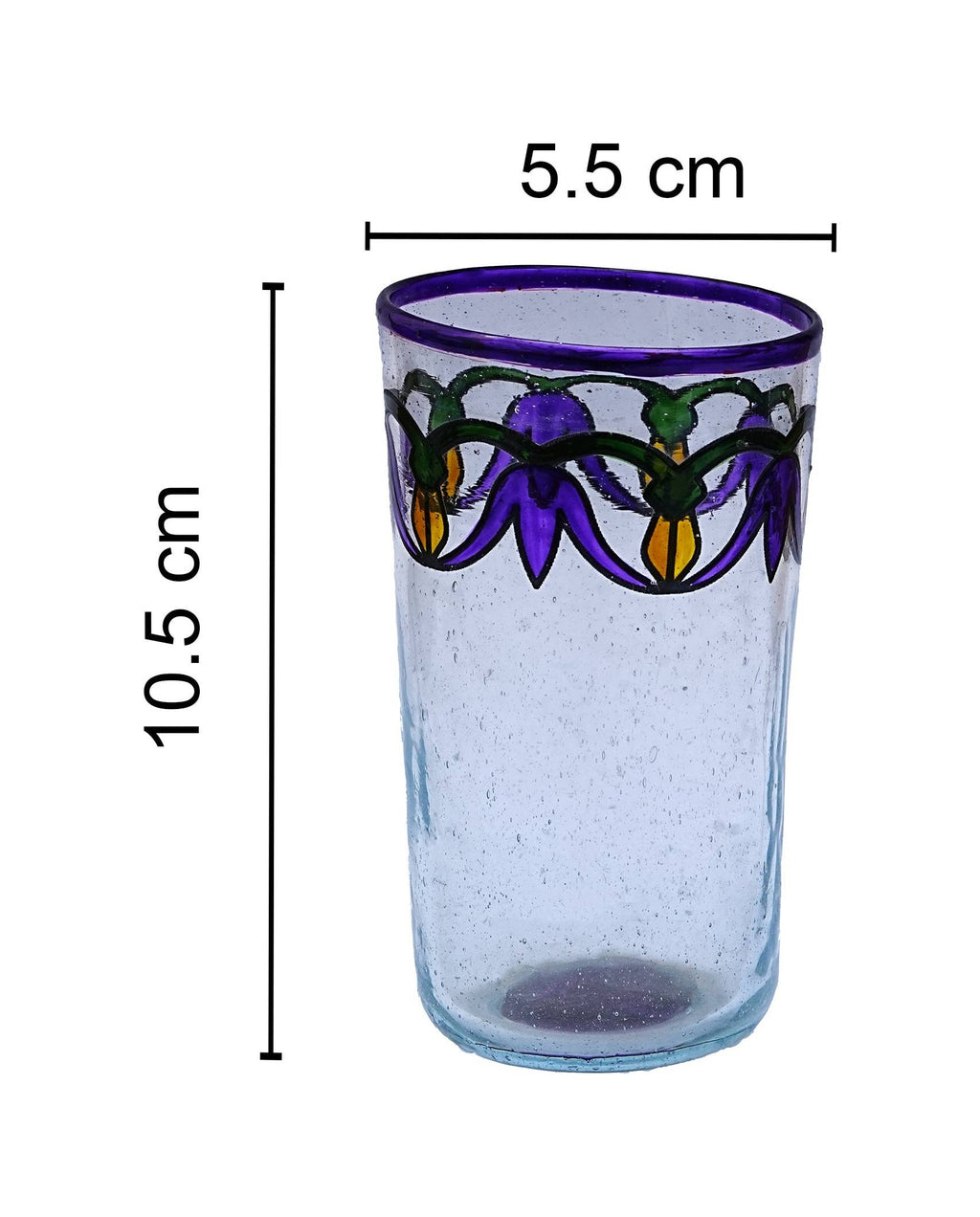 Tumbler- Recycled Glass, Lotus Motif