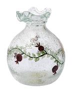 Vase- Recycled Glass, Pomegranate Motif