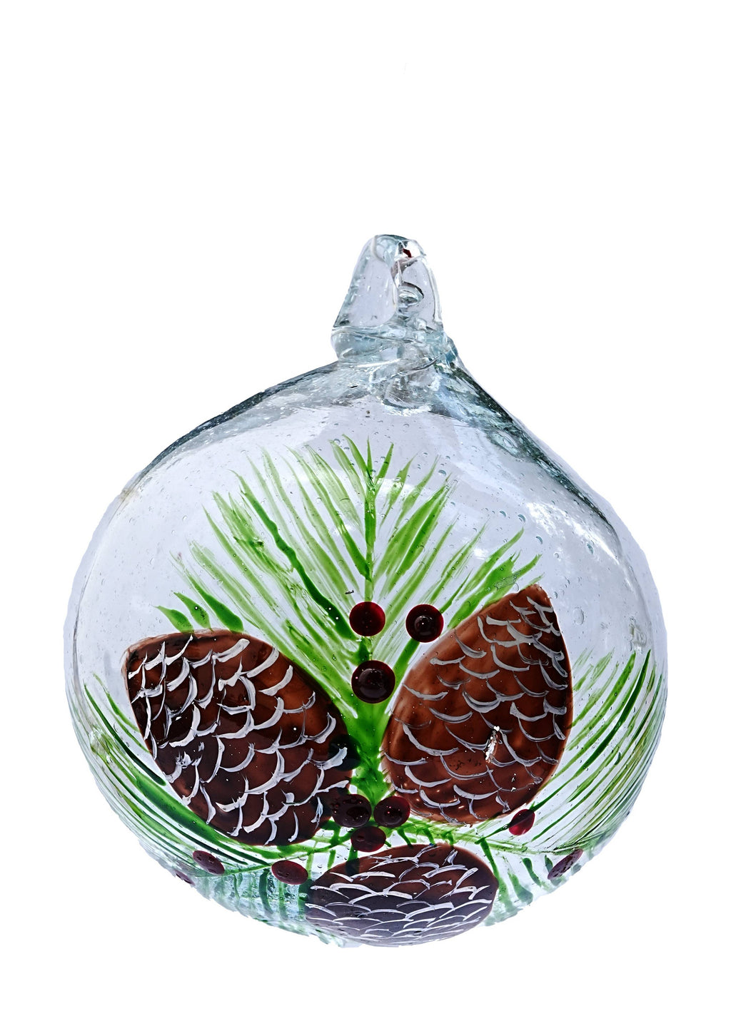 Christmas Ornament- Recycled Glass Pinecone Design
