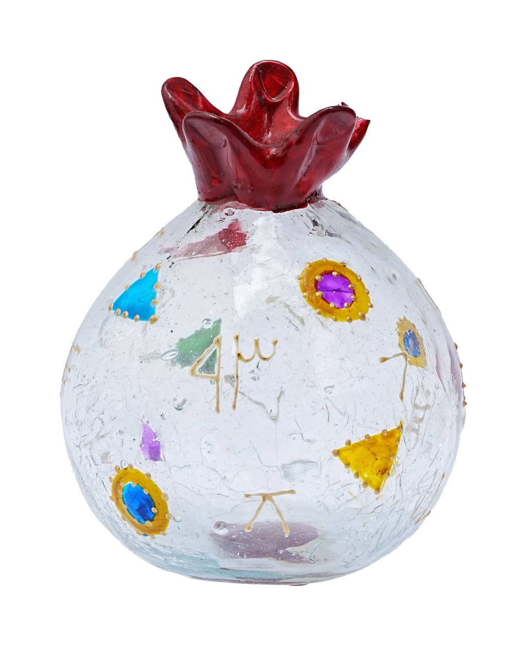 Vase- Recycled Glass, Pomegranate Phoenician Motif