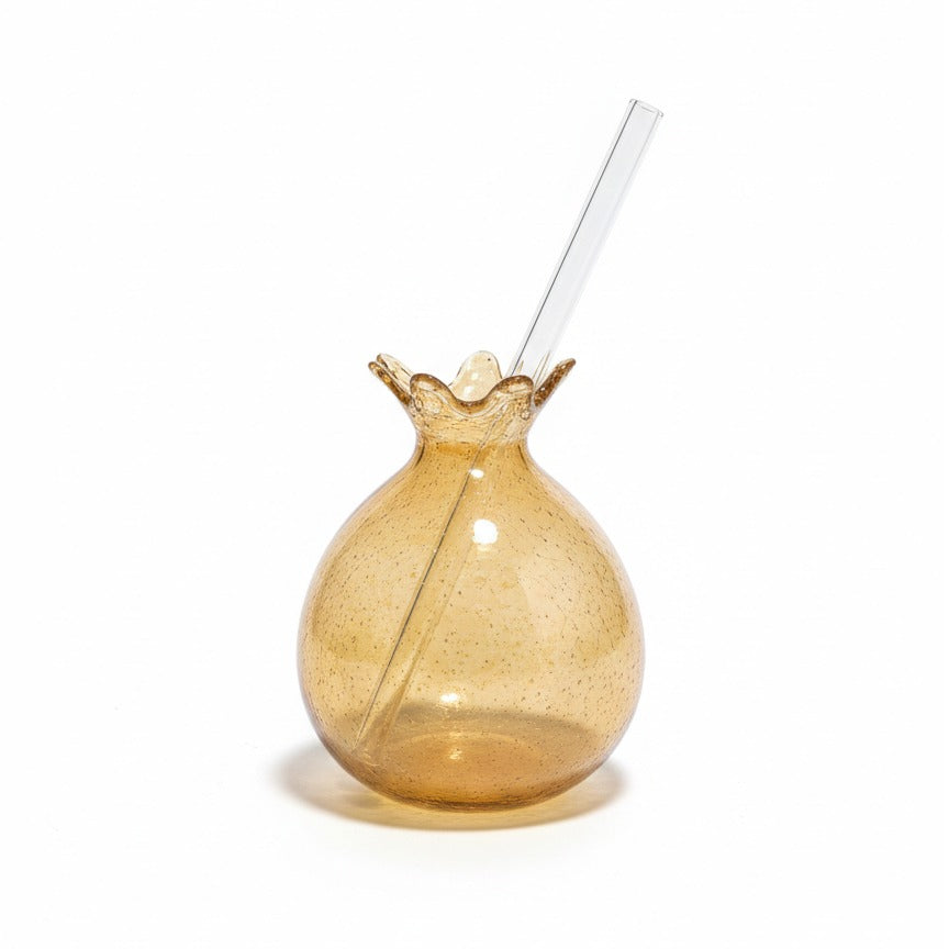 Pomegranate- Recycled Glass, Golden Finish